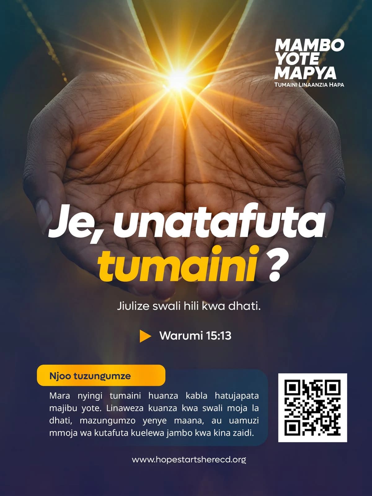 Je Unatafuta Tumaini?